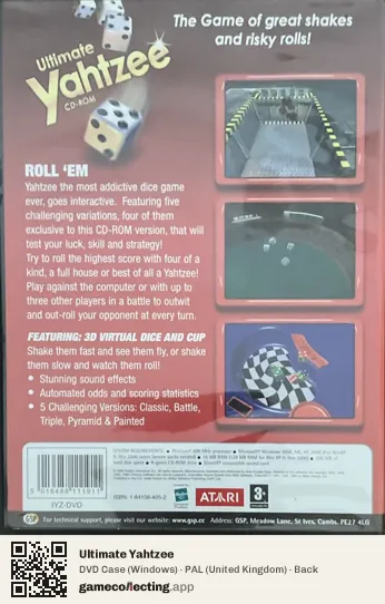 Ultimate Yahtzee Computer, United Kingdom box back