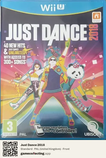 Just Dance 2018 Nintendo Wii U, United Kingdom box front