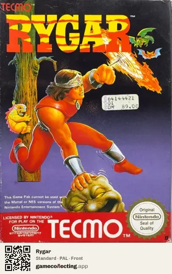 Rygar Nintendo Entertainment System, PAL box front