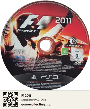 F1 2011 PlayStation 3, PAL disc