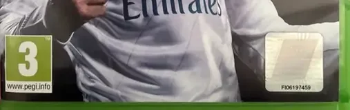 FIFA 18, the PEGI square on its front