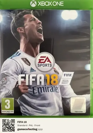 FIFA 18 Xbox One, PAL box front