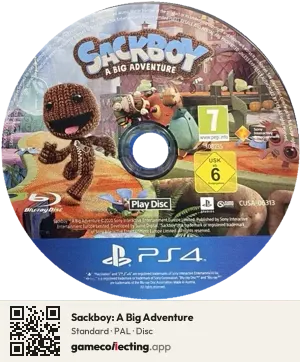 Sackboy: A Big Adventure PlayStation 4, PAL disc