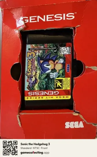 Sonic the Hedgehog 3 Sega Mega Drive / Genesis, NTSC box front