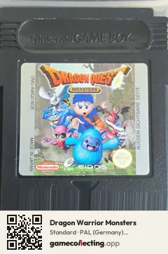 Dragon Warrior Monsters Game Boy Color, PAL cartridge label