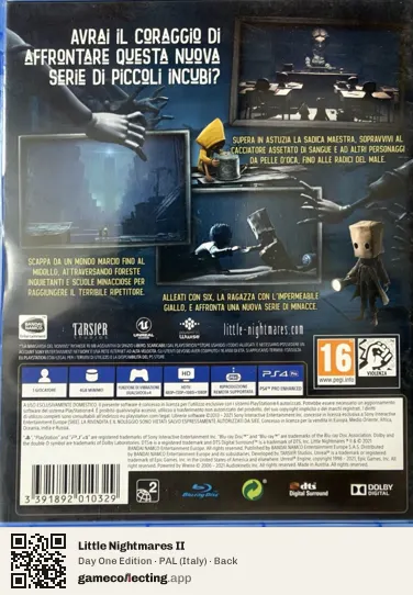 Little Nightmares II PlayStation 4, Italy box back