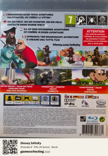 Disney Infinity PlayStation 3, France box back