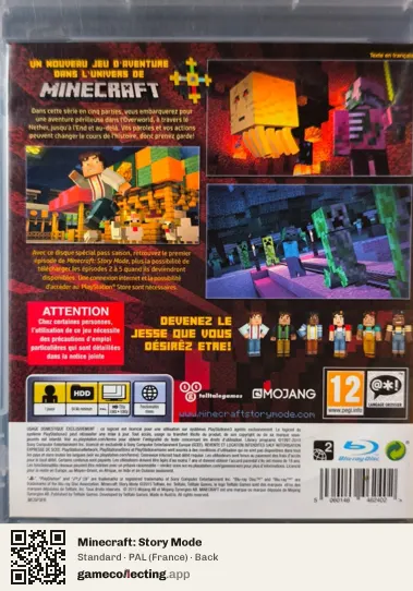 Minecraft: Story Mode PlayStation 3, France box back