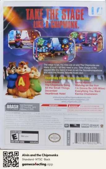 Alvin and the Chipmunks Nintendo Wii, NTSC box back