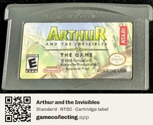 Arthur and the Invisibles Game Boy Advance, NTSC cartridge label
