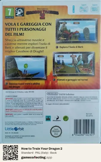 How to Train Your Dragon 2 Nintendo Wii, Italy box back