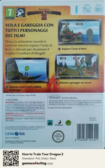 How to Train Your Dragon 2 Nintendo Wii, Italy box back