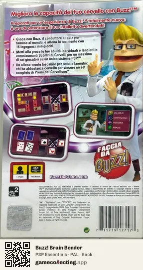 Buzz! Brain Bender PlayStation Portable, PAL box back