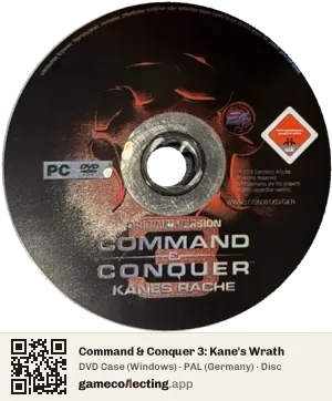 Command & Conquer 3: Kane's Wrath Computer, PAL disc