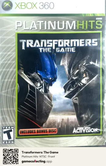 Transformers: The Game Xbox 360, NTSC box front