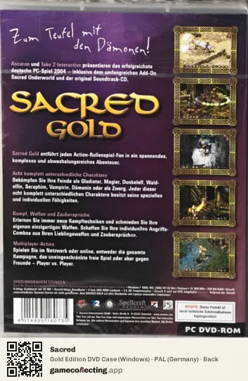 Sacred Computer, Germany box back
