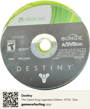 Destiny Xbox 360, NTSC disc
