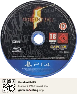 Resident Evil 5 PlayStation 4, PAL disc