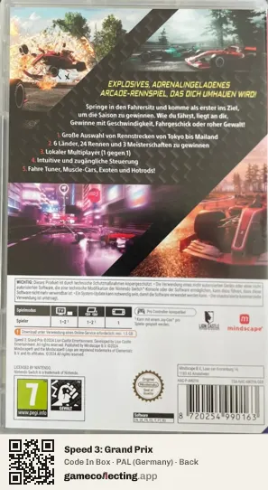Speed 3: Grand Prix Nintendo Switch, Germany box back
