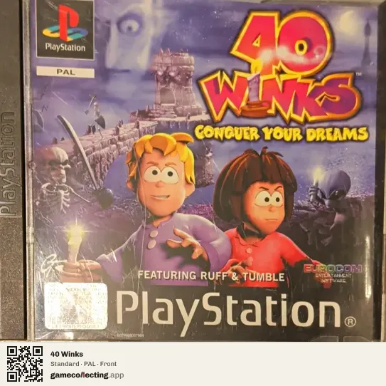 40 Winks PlayStation, PAL box front