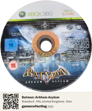 Batman: Arkham Asylum Xbox 360, PAL disc