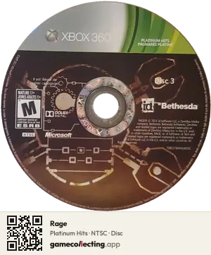 Rage Xbox 360, NTSC disc