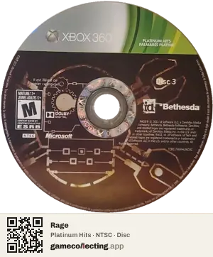 Rage Xbox 360, NTSC disc