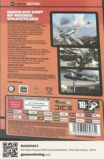 Battlefield 2 Computer, Germany box back