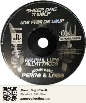 Sheep, Dog 'n' Wolf PlayStation, PAL disc