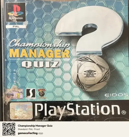 Championship Manager Quiz PlayStation, PAL box front