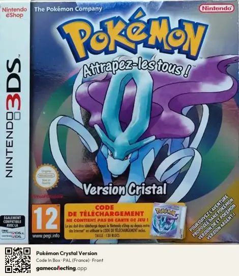 Pokémon Crystal Version Nintendo 3DS, France box front