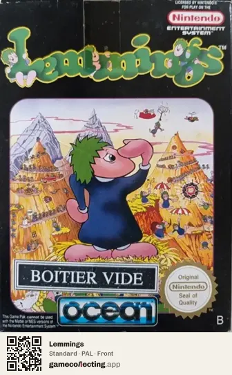 Lemmings Nintendo Entertainment System, PAL box front