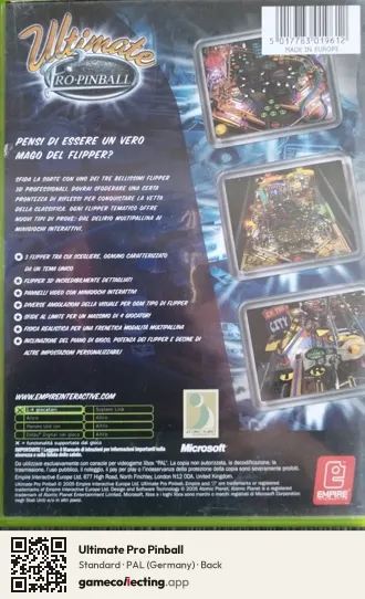Ultimate Pro Pinball Xbox, Germany box back