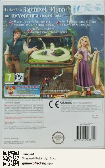 Tangled Nintendo Wii, Italy box back