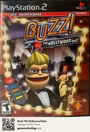 Buzz! The Hollywood Quiz PlayStation 2, NTSC box front