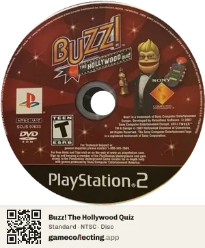 Buzz! The Hollywood Quiz PlayStation 2, NTSC disc