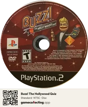 Buzz! The Hollywood Quiz PlayStation 2, NTSC disc