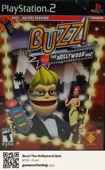 Buzz! The Hollywood Quiz PlayStation 2, NTSC box front