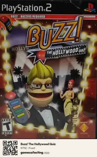 Buzz! The Hollywood Quiz PlayStation 2, NTSC box front