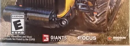 Farming Simulator 17, the ESRB box on its front
