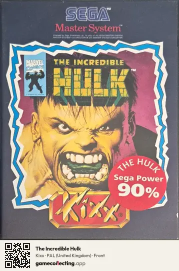 The Incredible Hulk Sega Master System, United Kingdom box front