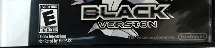 Pokémon Black Version, the ESRB box on its front