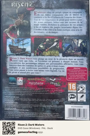 Risen 2: Dark Waters Computer, PAL box back