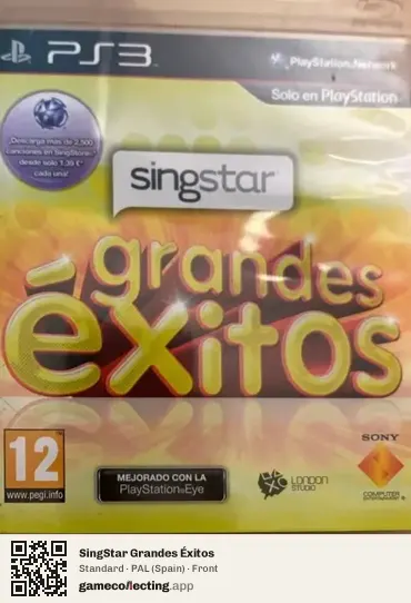 SingStar Grandes Éxitos PlayStation 3, Spain box front