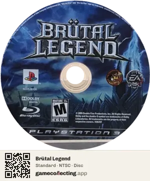 Brütal Legend PlayStation 3, NTSC disc