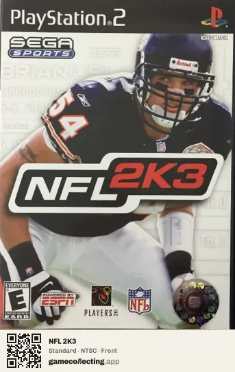 NFL 2K3 PlayStation 2, NTSC box front