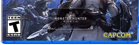 Monster Hunter: World, the ESRB box on its front