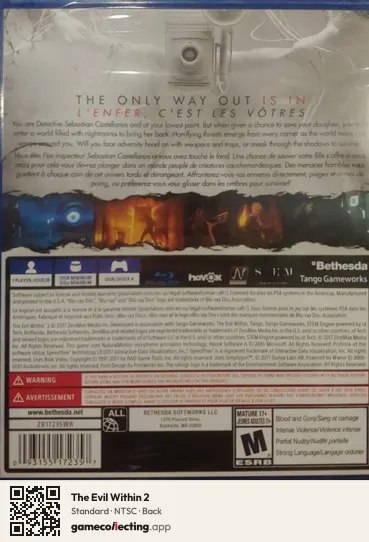 The Evil Within 2 PlayStation 4, NTSC box back