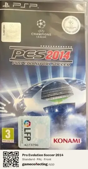 Pro Evolution Soccer 2014 PlayStation Portable, PAL box front