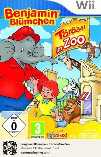 Benjamin Blümchen: Törööö! im Zoo Nintendo Wii, Germany box front